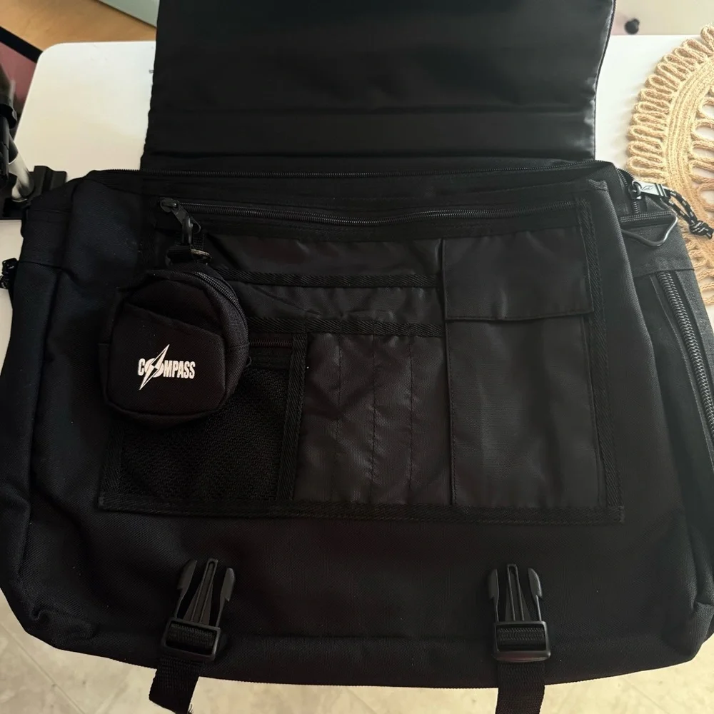 Classic Black Laptop Messenger Bag